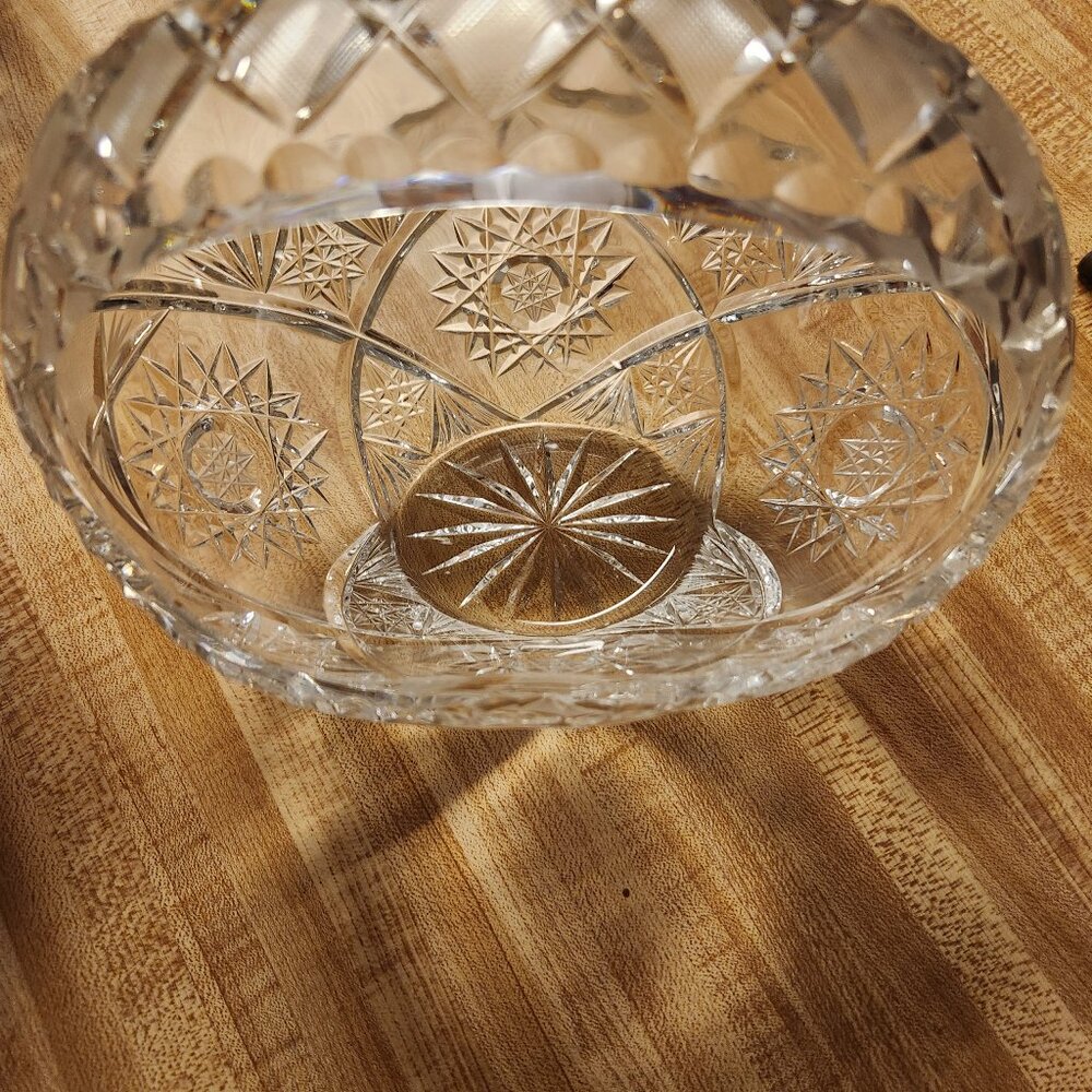 Vintage Cut Glass Basket
